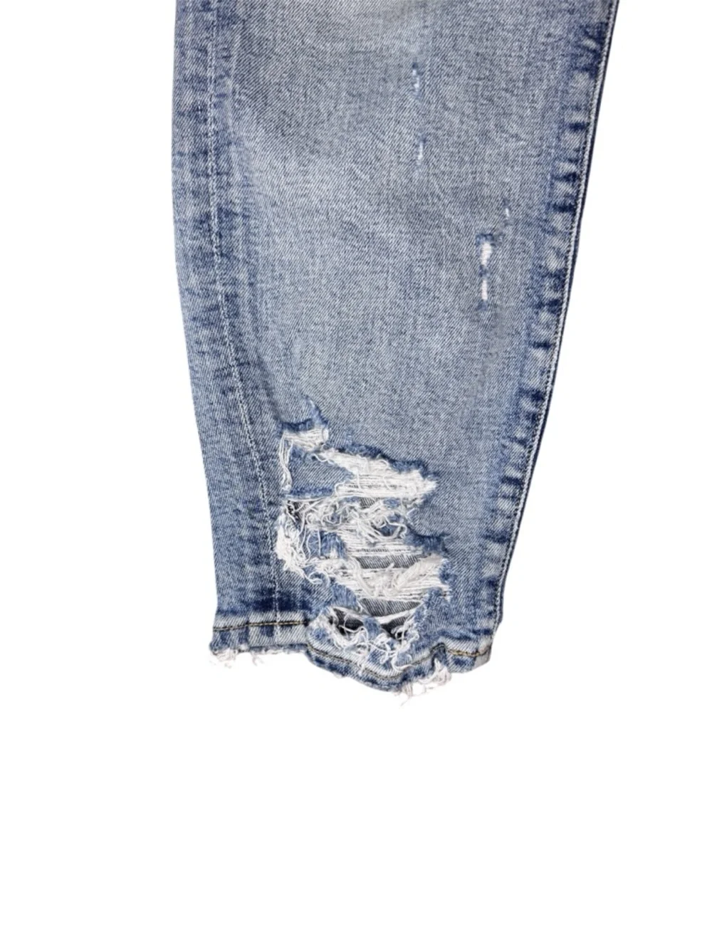 AGOLDE Sophie Cropped Skinny Jeans Distressed Light Wash Size 28 - Picture 3 of 7